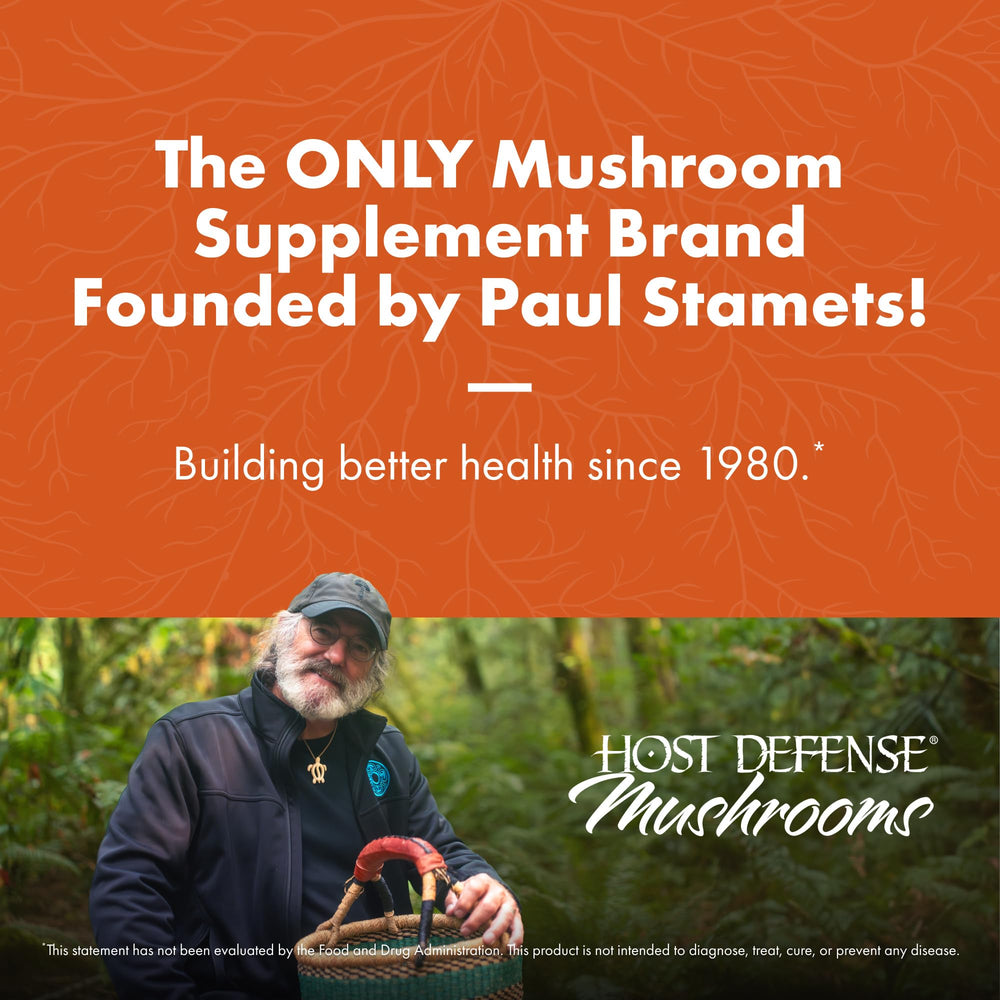 Packaging shot of Host Defense Cordyceps capsules emphasizing quality and USA-grown standards.
