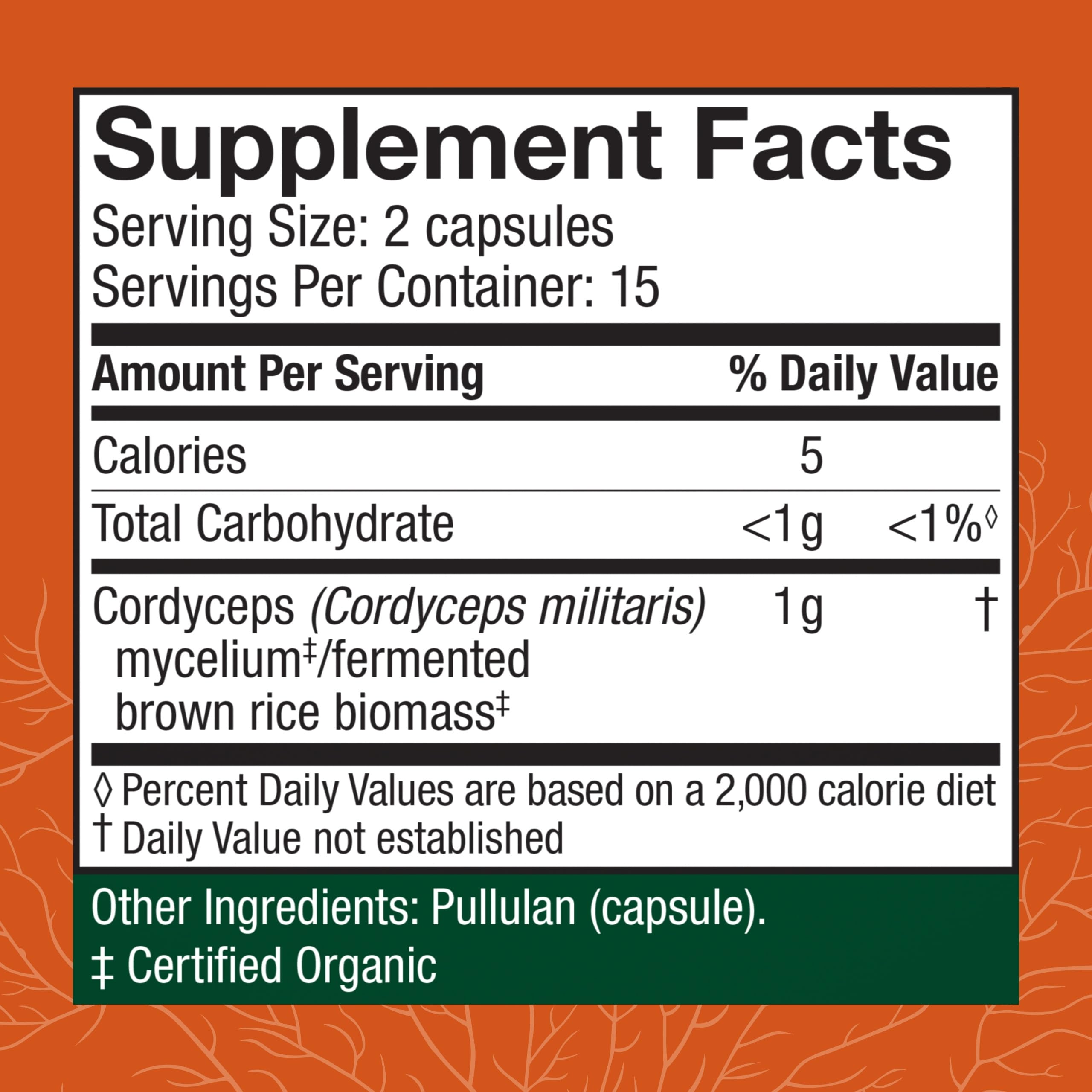 Cordyceps capsules pour with glass of water for daily use.