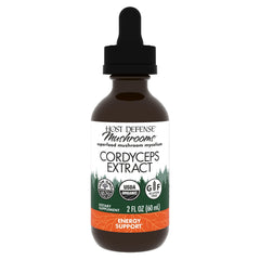 Host Defense Cordyceps Extract bottle, 2 oz, convenient for daily energy support.