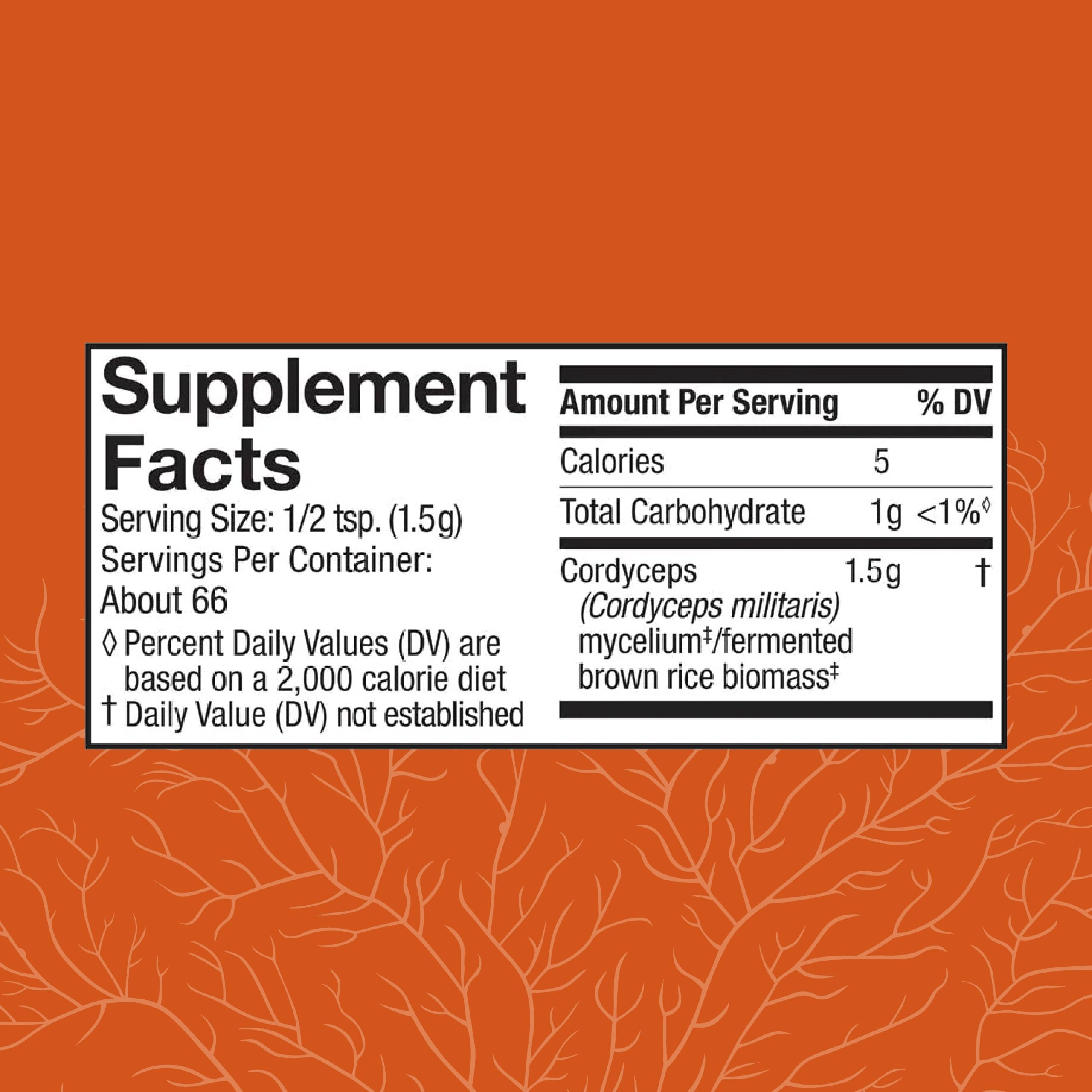 Host Defense Cordyceps Powder dispensing scoop for convenient daily use