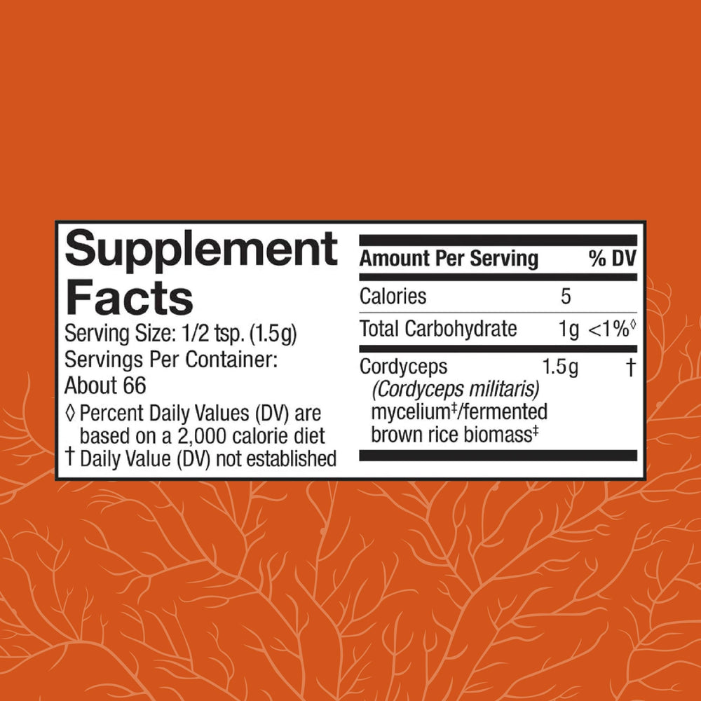 Host Defense Cordyceps Powder dispensing scoop for convenient daily use
