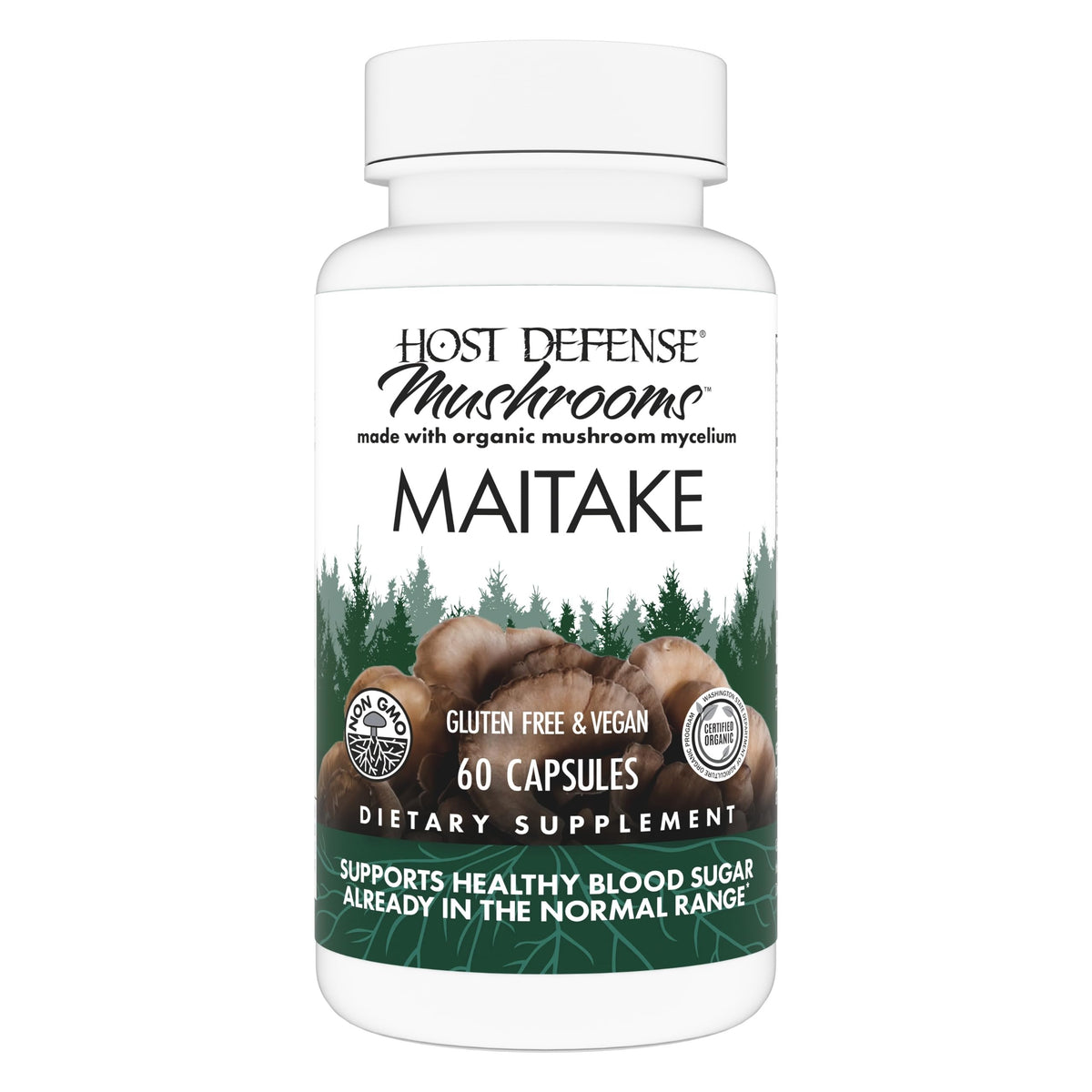 Host Defense Maitake Capsules bottle for daily immune support