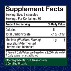 Host Defense Mesima Capsules close-up highlighting convenient daily antioxidant support.