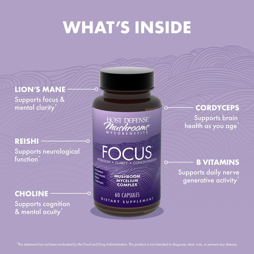Host Defense MycoBenefits B vitamins label emphasizes nutrient-rich formula.