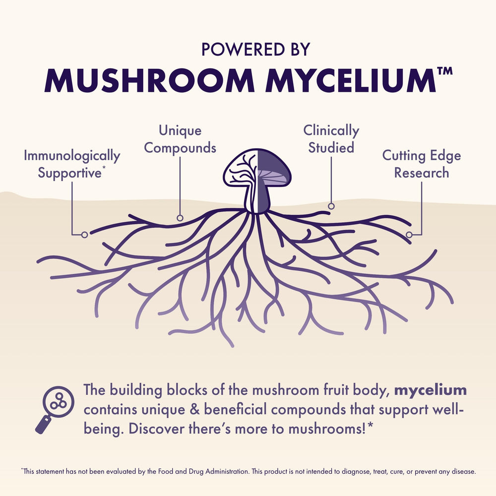 Host Defense MycoBenefits Lions Mane visual for focused attention support.