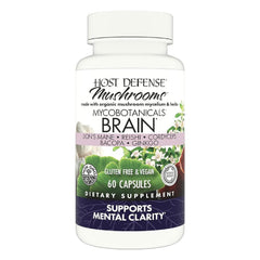Host Defense MycoBotanicals Brain bottle may support brain health and focus.