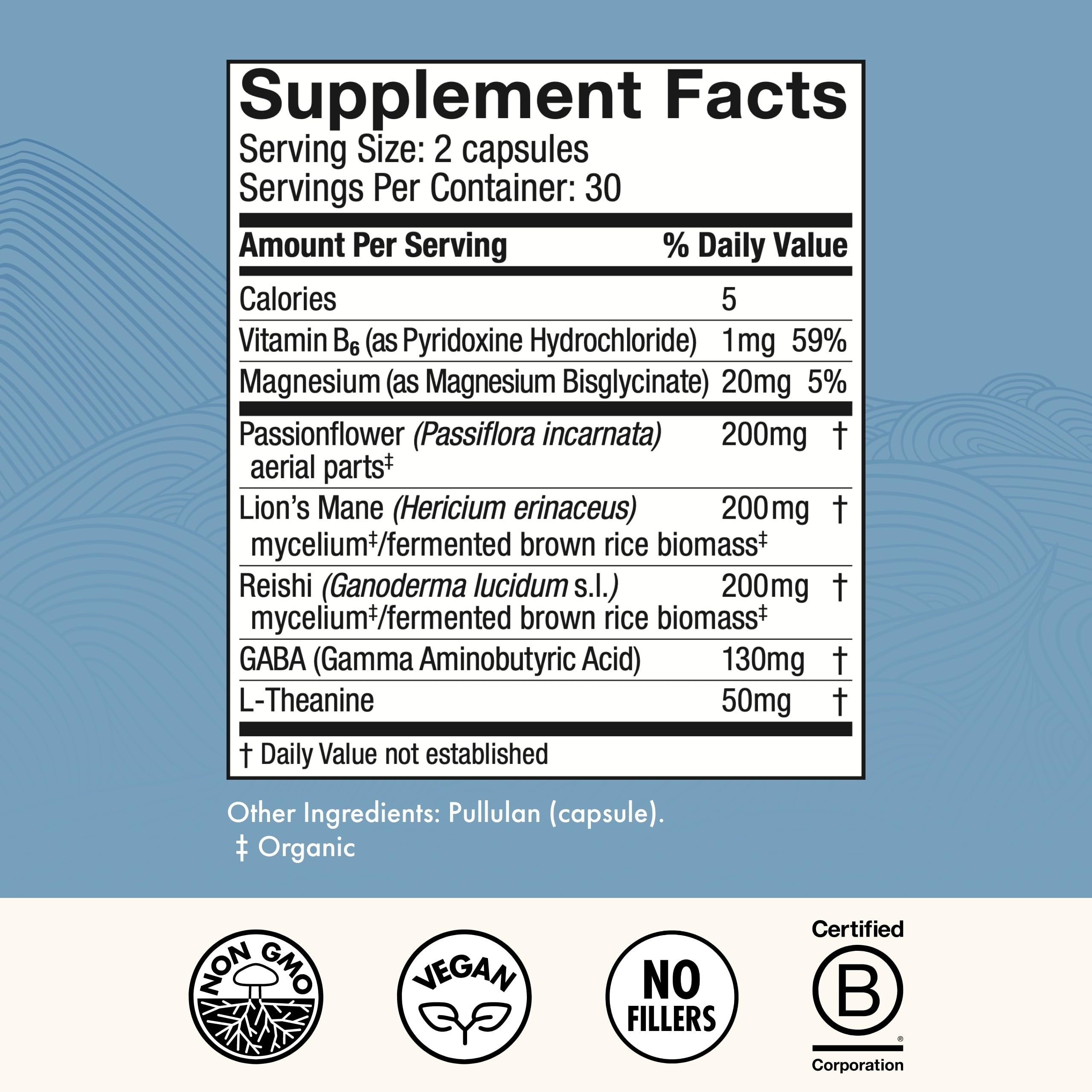 Close-up of Host Defense MycoBenefits Sleep capsules bottle with label details