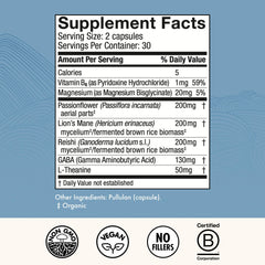 Close-up of Host Defense MycoBenefits Sleep capsules bottle with label details