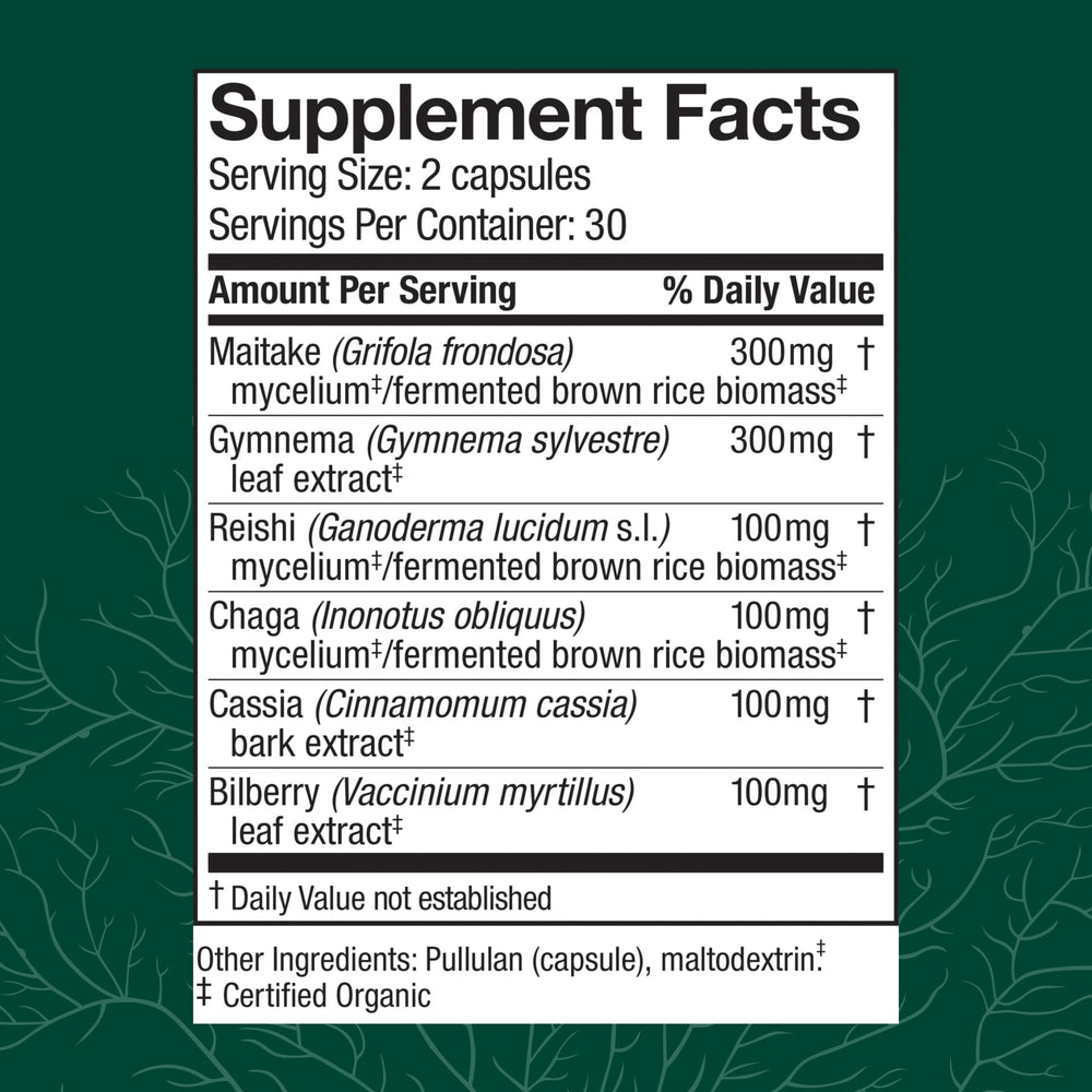 Host Defense MycoBotanicals label close-up highlighting organic mycelium and USA-grown origins