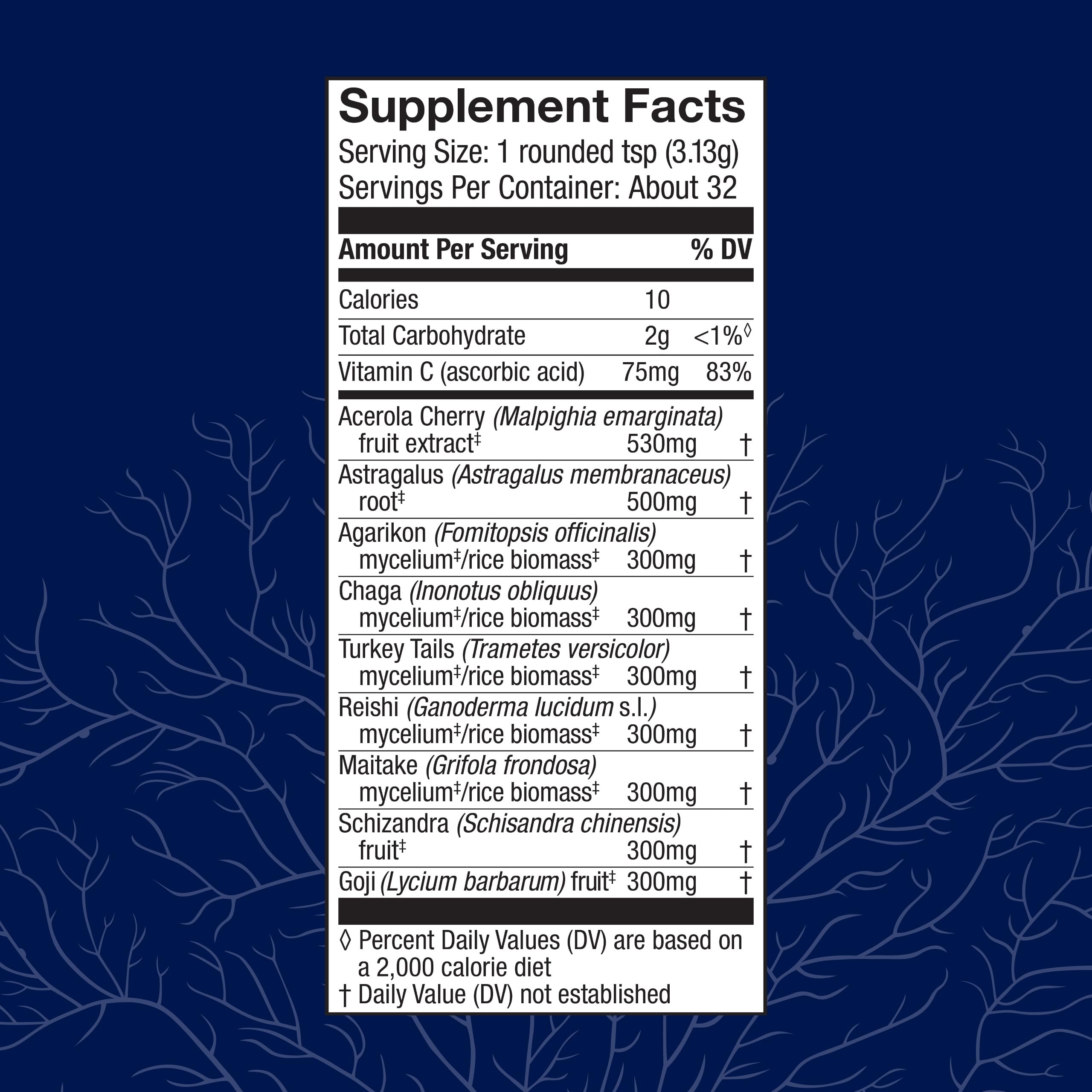 Host Defense MycoBotanicals Immune Powder scoop shown for convenient daily serving and easy use.
