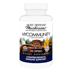 Host Defense MyCommunity bottle front view for daily immune support.
