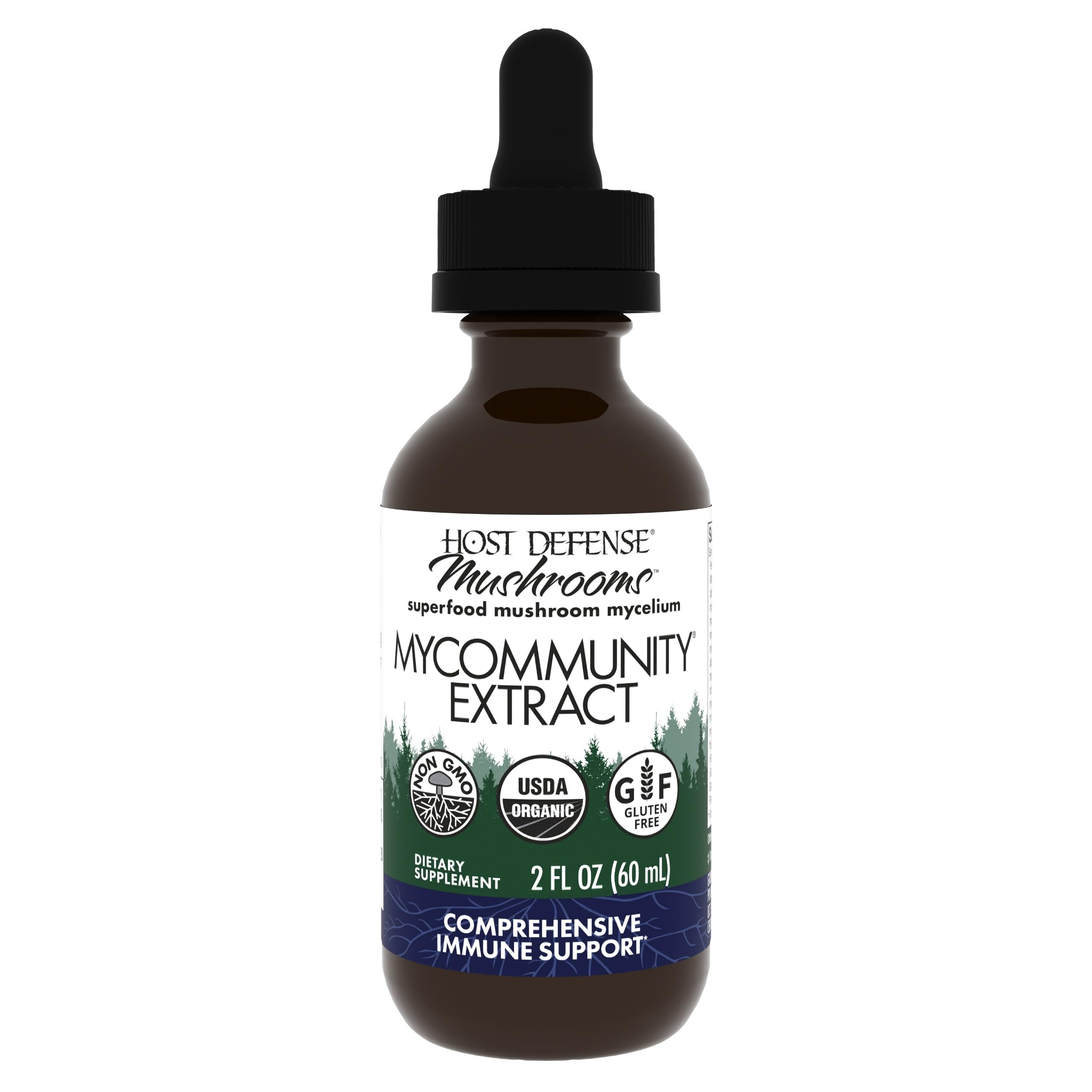 Host Defense MyCommunity Extract bottle front for easy daily immune support