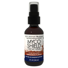 Host Defense MycoShield throat spray bottle front for convenient immune support on the go