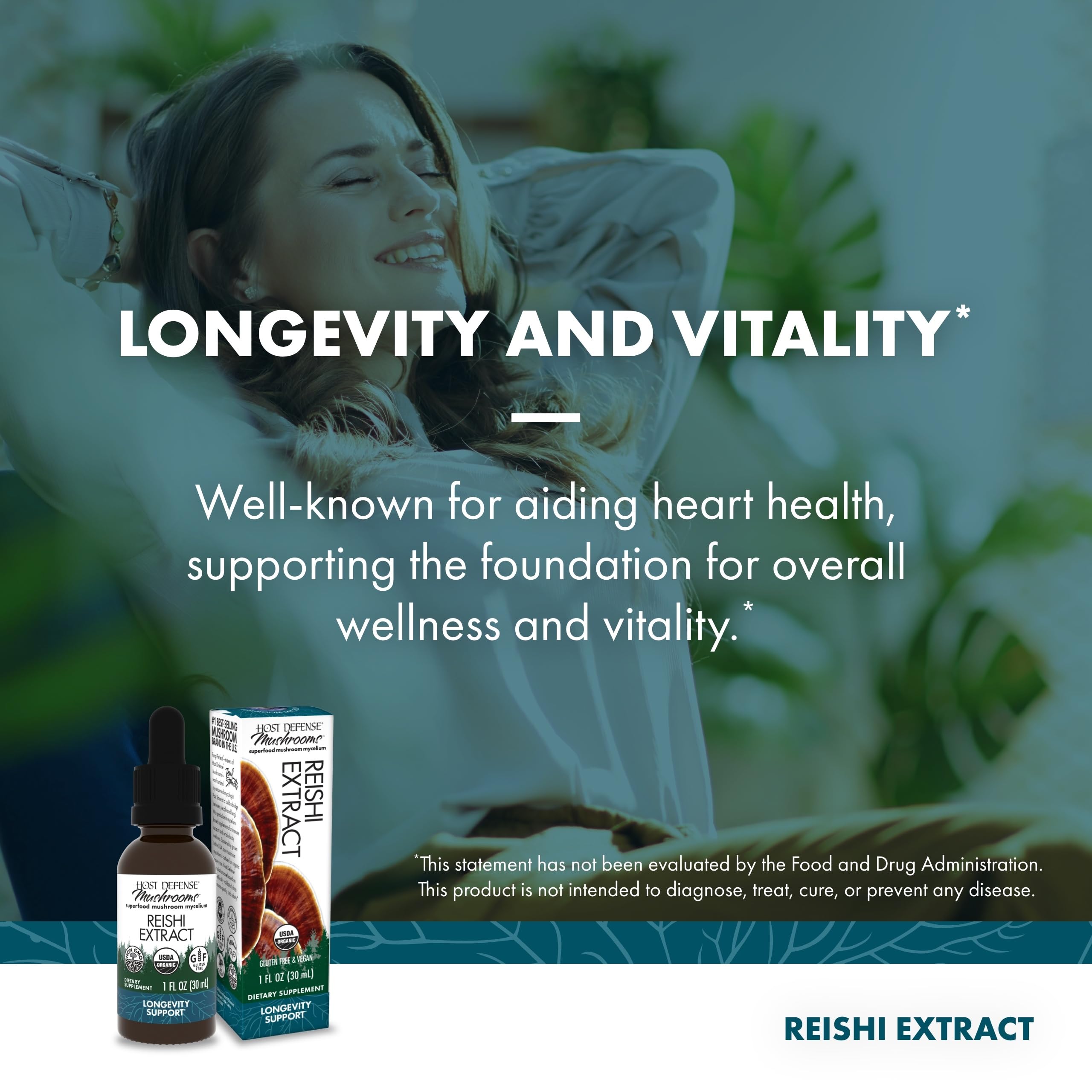 Host Defense Reishi: substrato-arroz-organico, cultivo responsable certificado.
