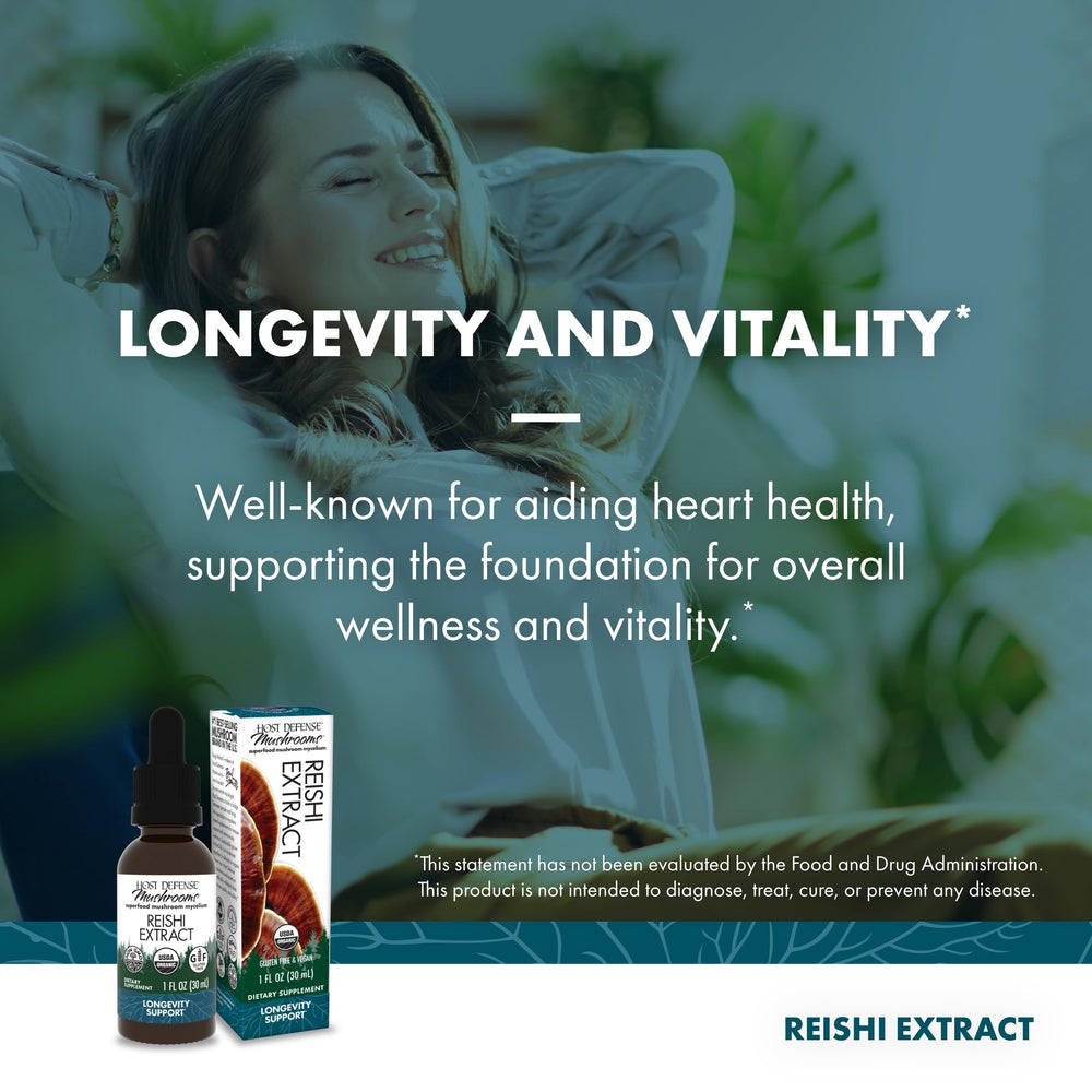 Host Defense Reishi: substrato-arroz-organico, cultivo responsable certificado.