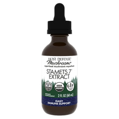 Host Defense Stamets 7 extract bottle pouring for easy daily immune support