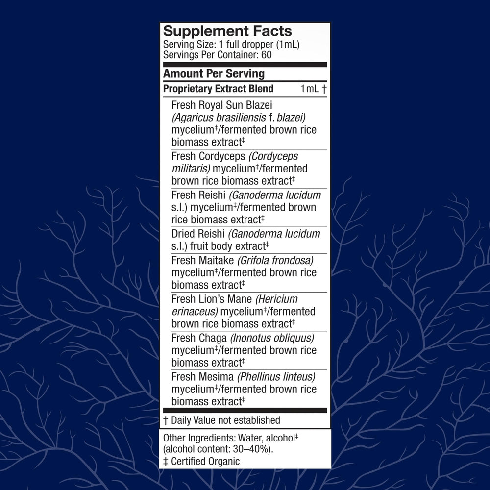 Host Defense Stamets 7 extract dropper close-up for convenient daily dosing