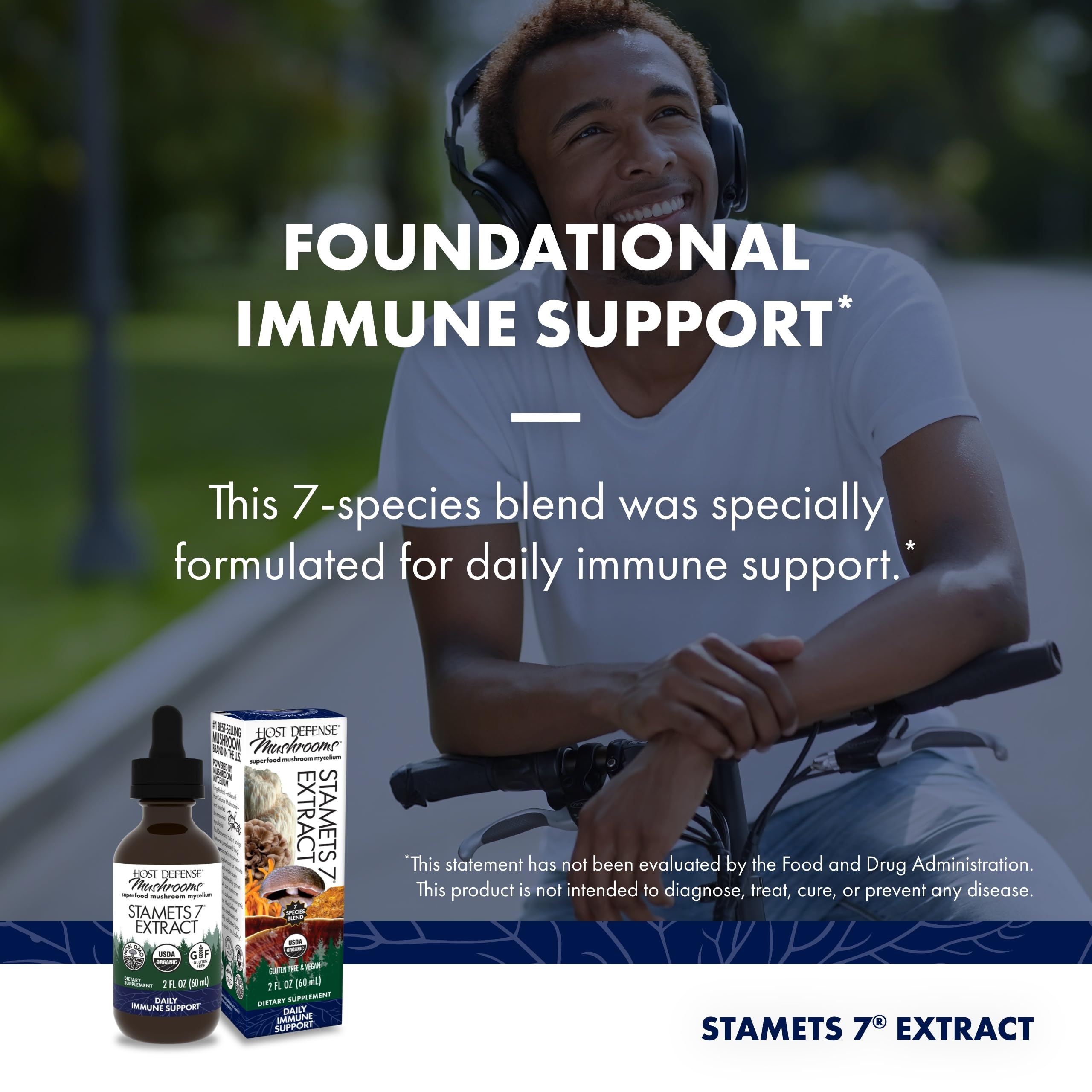 Host Defense Stamets 7 extract Reishi adds earthy routine benefits