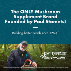Host Defense Stress Decompress label highlights the mushroom blend and herbs.