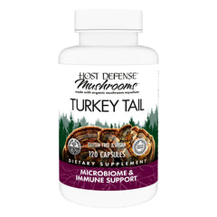 Host Defense Turkey Tail Capsules bottle front signaling digestive health support for daily balance