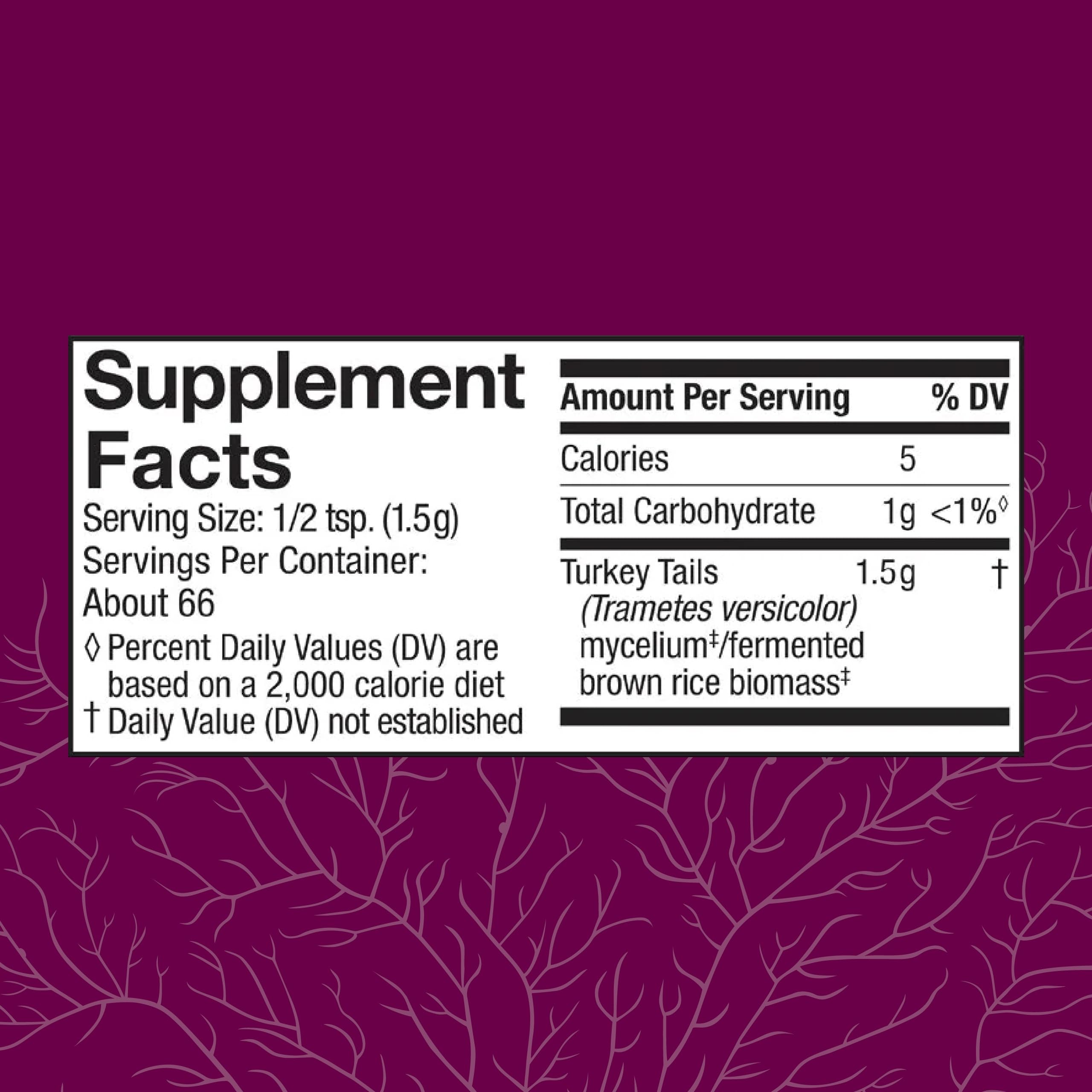 Host Defense Turkey Tail powder pour captures convenient daily use for digestive and immune support.