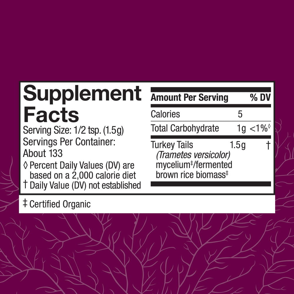 Host Defense Turkey Tail powder scoop ready for daily routine with immune and gut balance