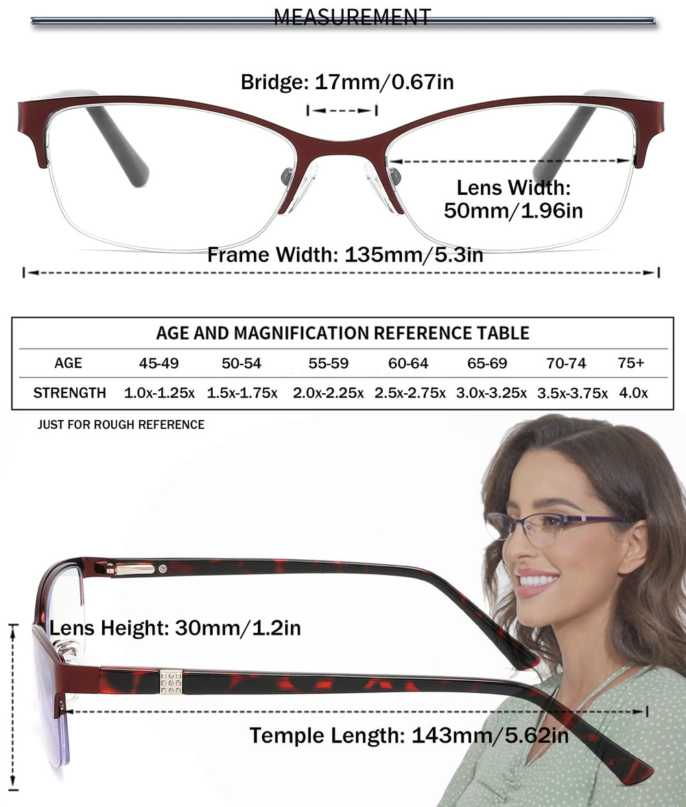 HotJOJO 3-pack women's readers offer versatile style for desk, home, or commute.