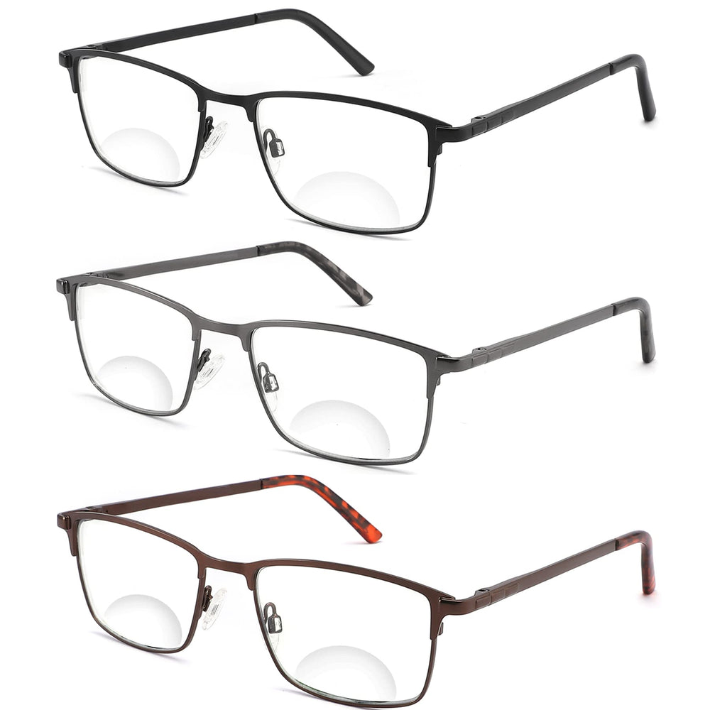 Hotjojo 3-pack bifocal glasses front view for all-day reading comfort