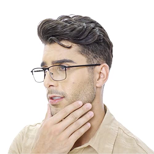 Hotjojo 3-pack bifocal glasses side view showing durable metal frame