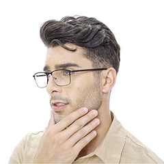 Hotjojo 3-pack bifocal glasses side view showing durable metal frame