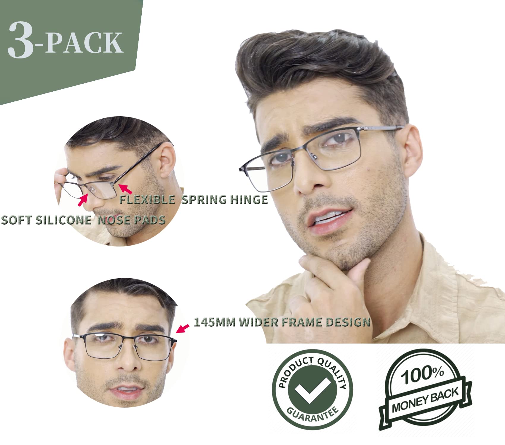 Hotjojo bifocal glasses UV protection detail for outdoor reading