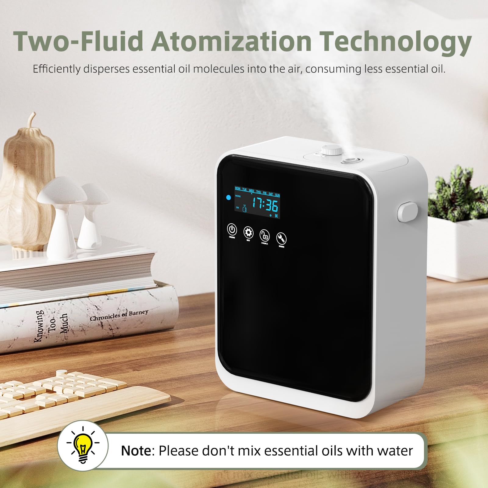 HOTOIQ diffuser with Aroma Buddy app for scheduling and control