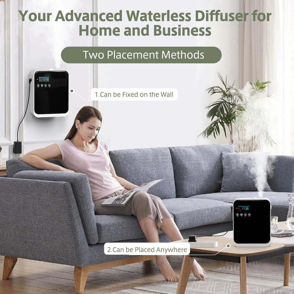 HOTOIQ premium black finish diffuser blends with interior design
