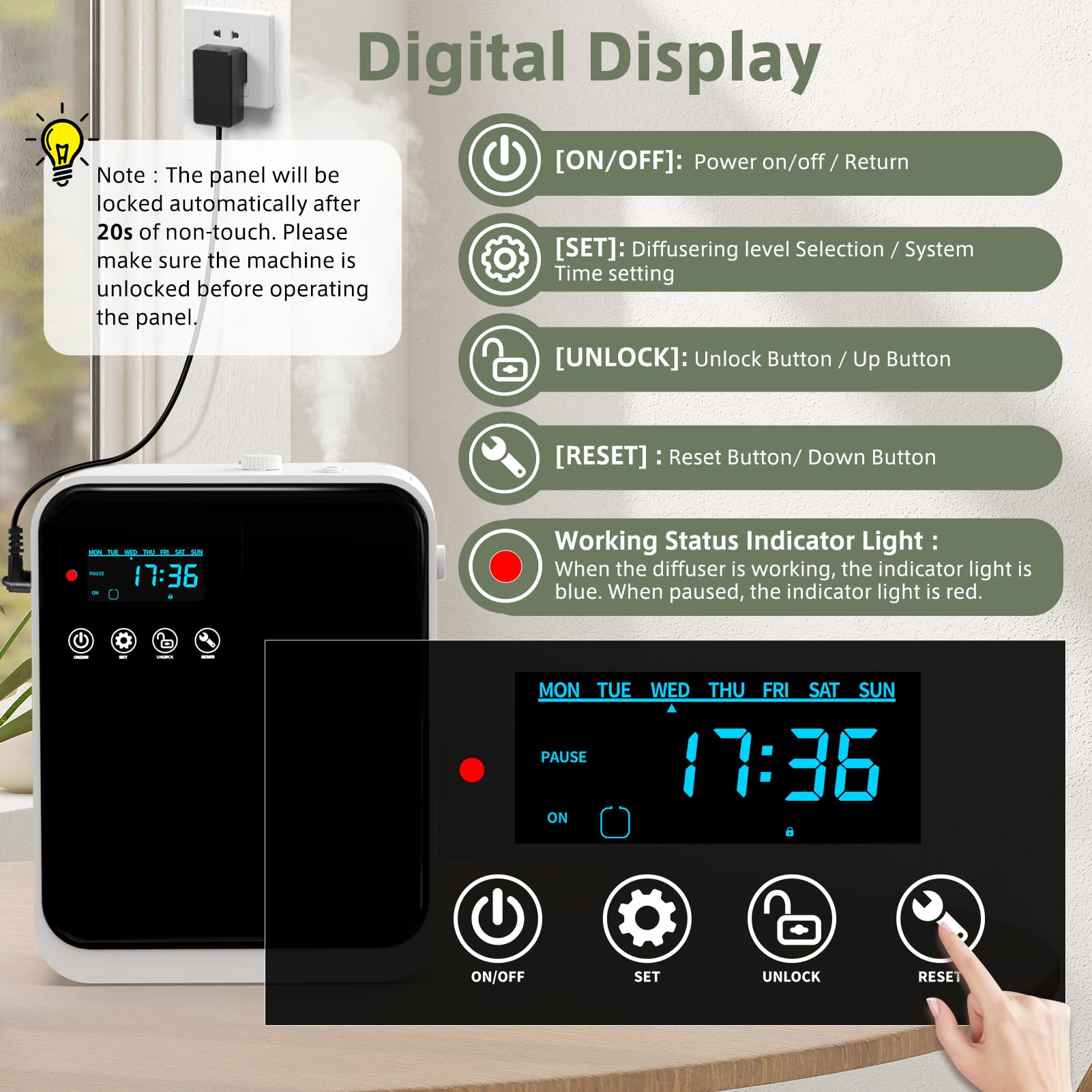 HOTOIQ tabletop diffuser integrated into modern decor