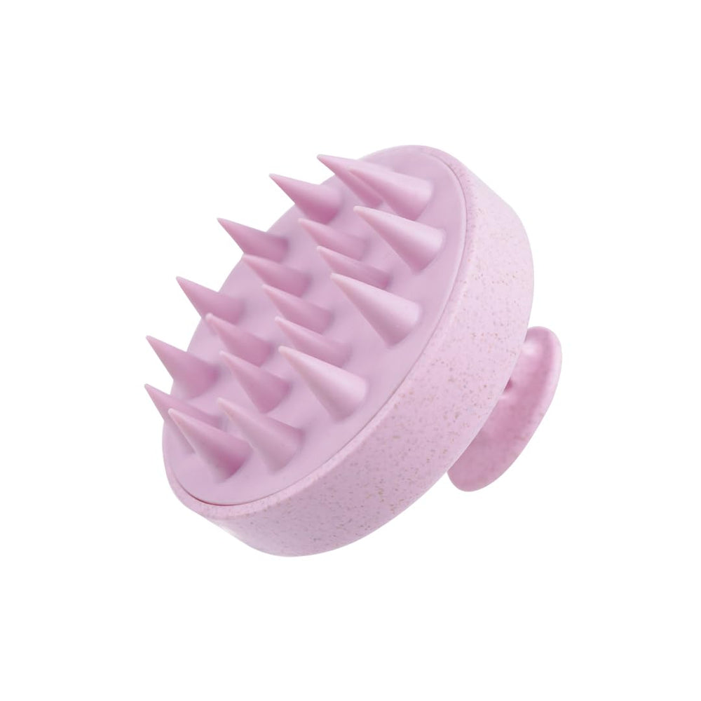 Hotosu scalp massager brush pink with soft silicone tips for relaxation