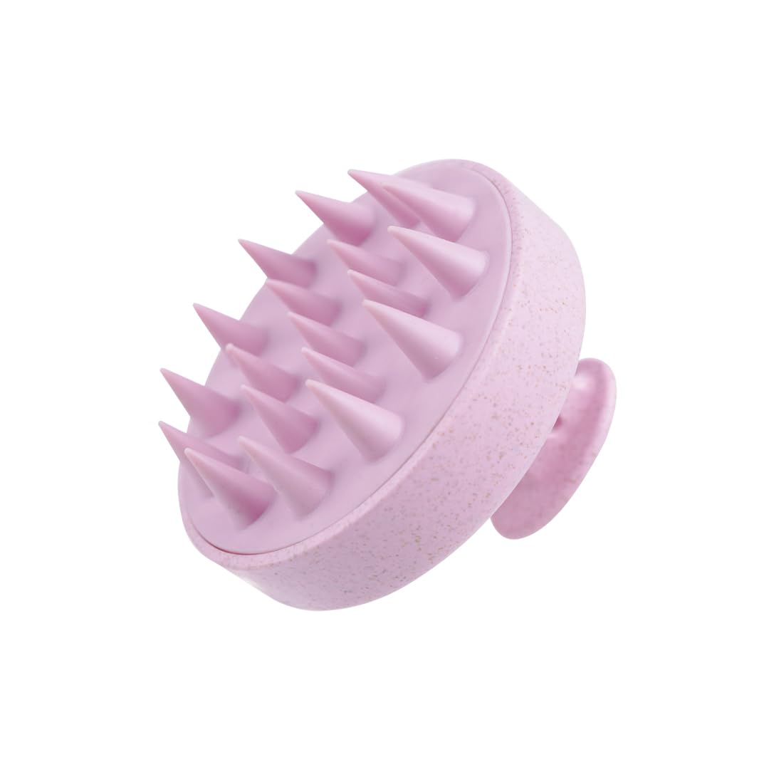 Hotosu scalp massager brush pink with soft silicone tips for relaxation