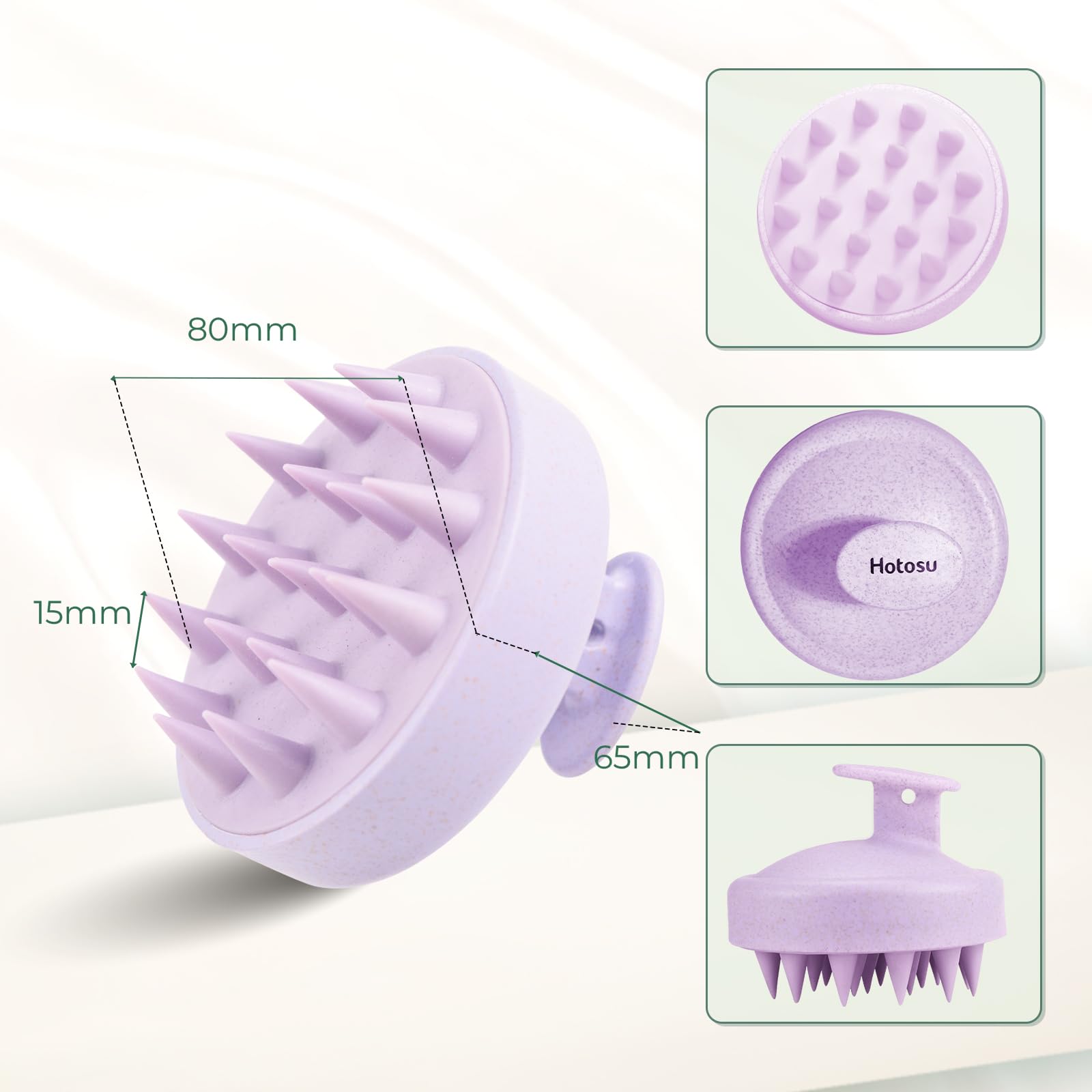 Hotosu ergonomic massager with a non-slip grip for steady scalp care.