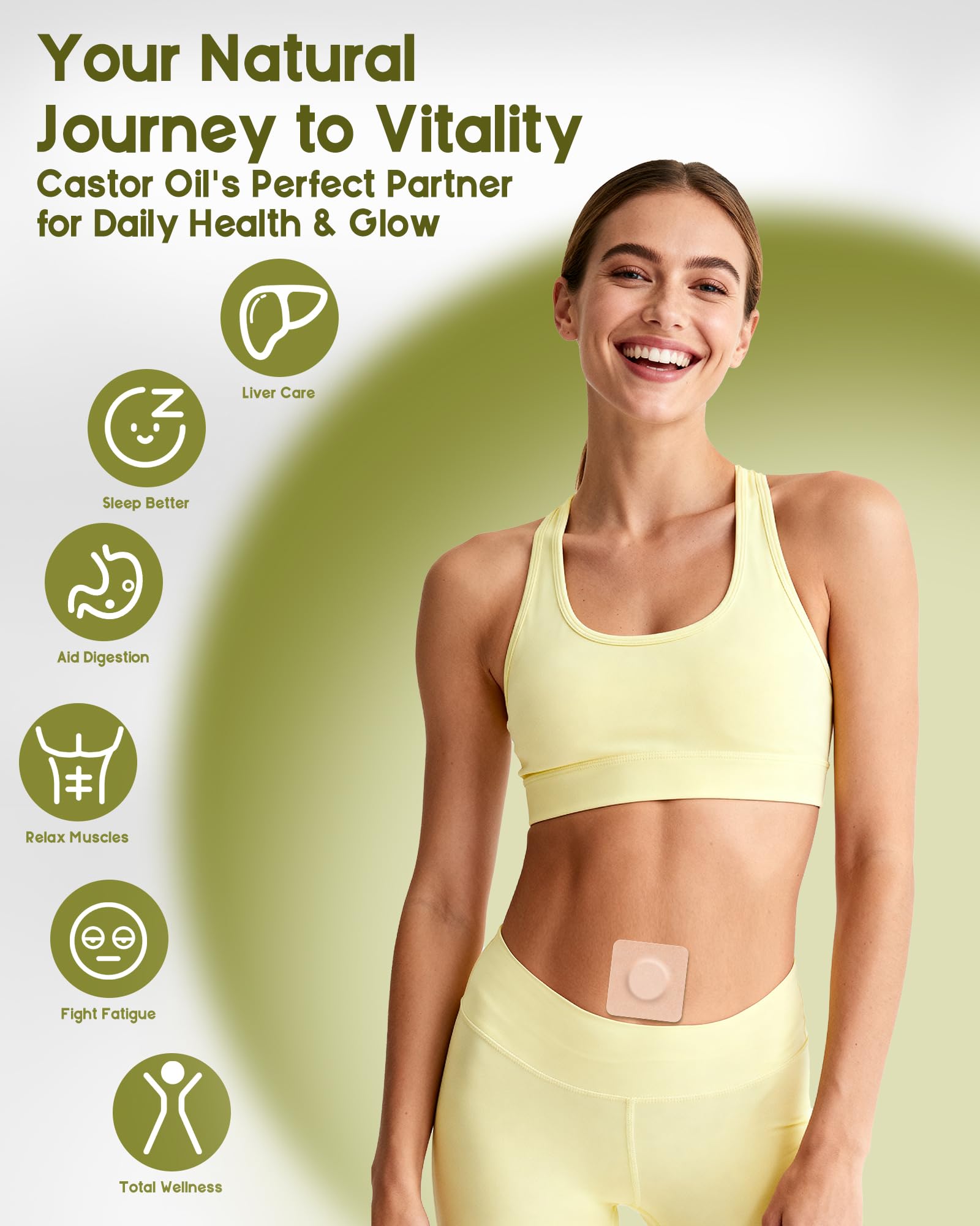 HOTRYEE castor oil patches 2mm organic cotton pad delivers premium comfort.