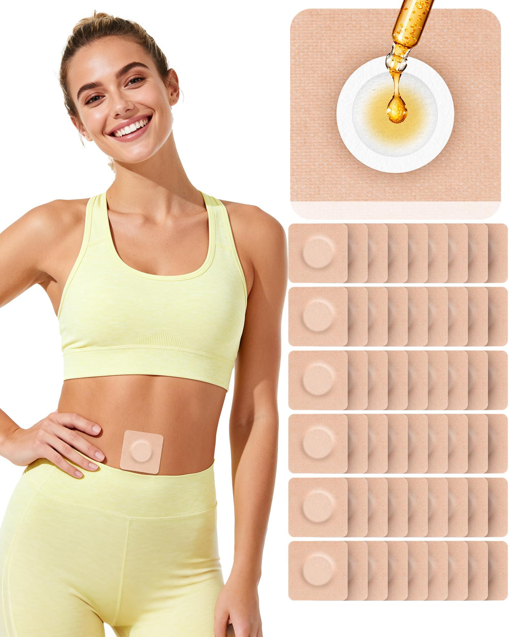 HOTRYEE castor oil patches belly-button with leak-proof edges for mess-free use.