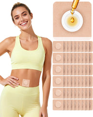 HOTRYEE castor oil patches belly-button with leak-proof edges for mess-free use.