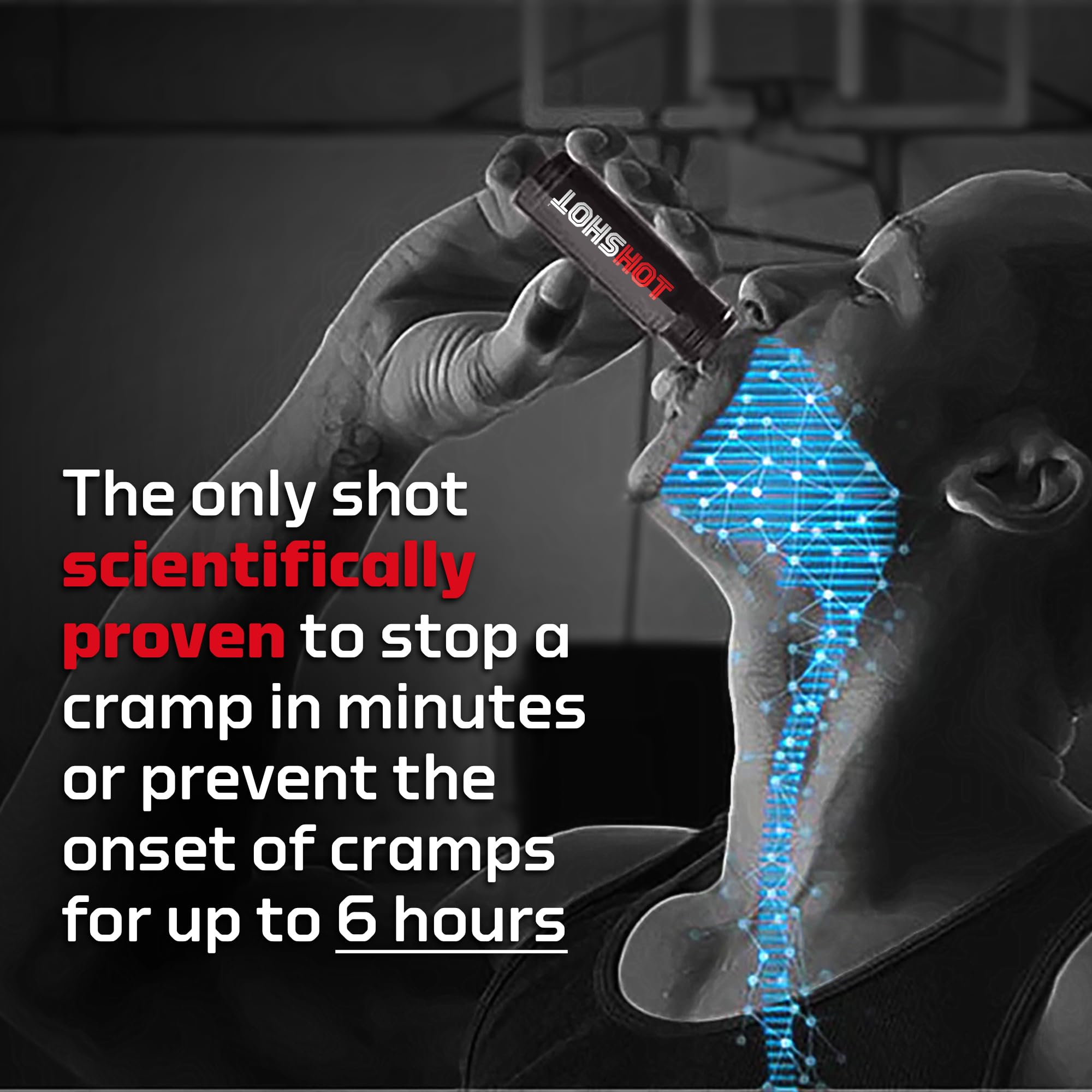 HOTSHOT athlete in action demonstrates on-the-go cramp relief