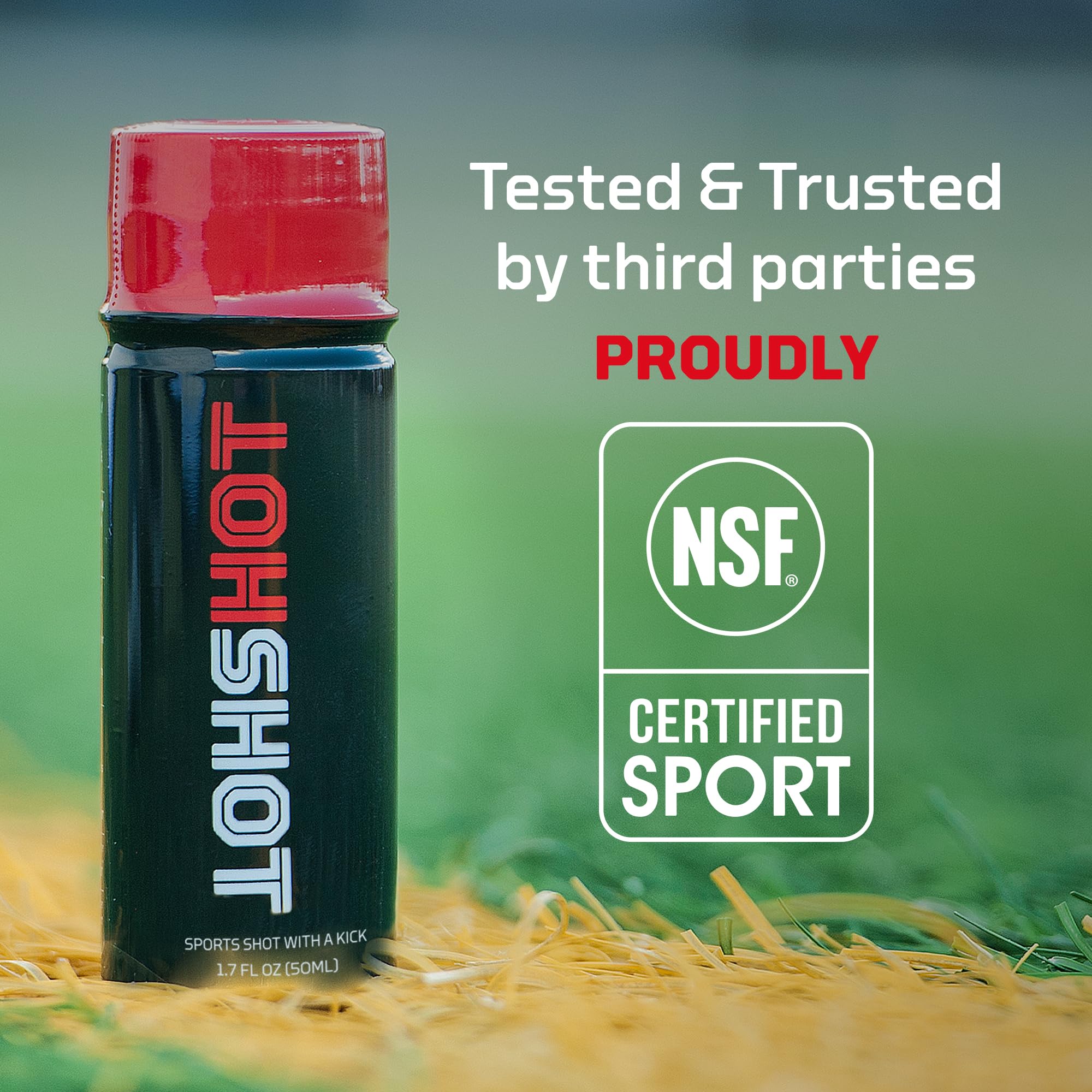 HOTSHOT 1.7 oz bottle ready to boost performance during workouts.