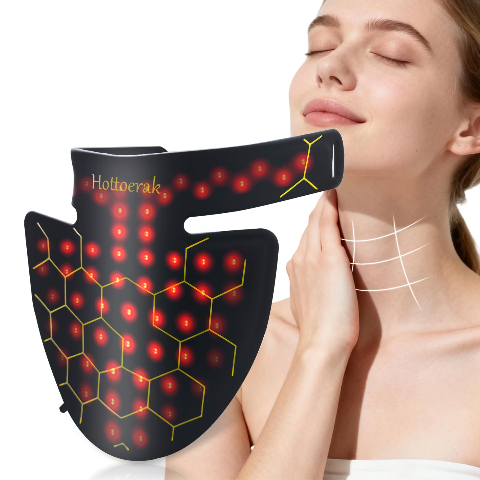 Hottoerak red light therapy neck device ready for at home use to support neck comfort.