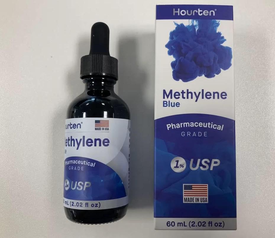 Hourten Methylene Blue Drops amber glass close-up signals durability and potency retention