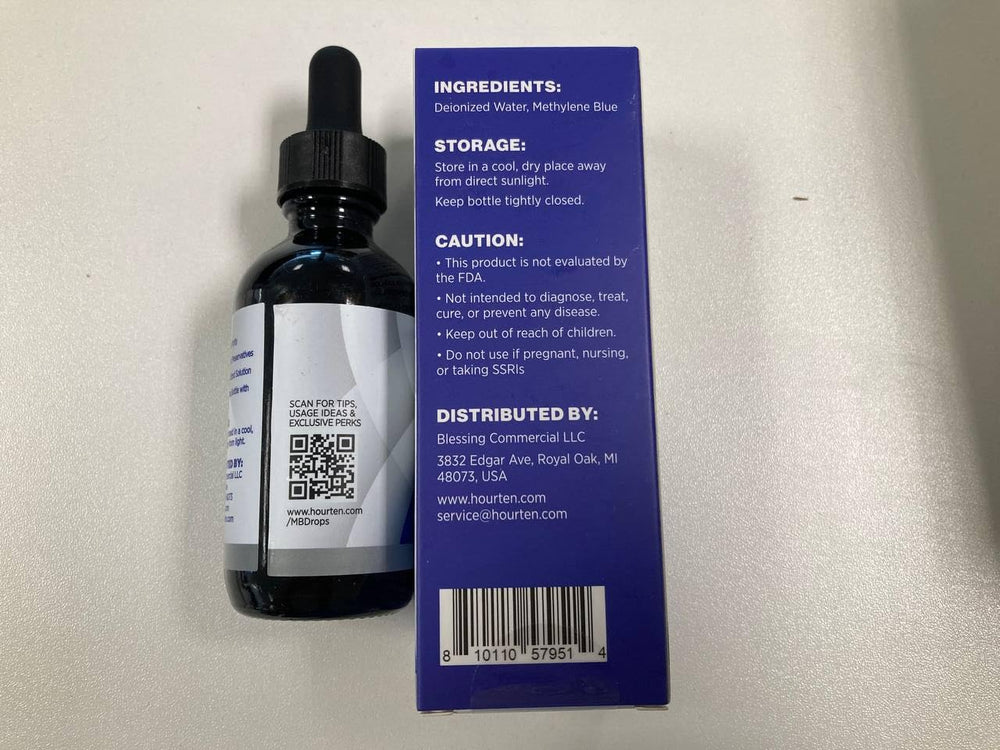 Hourten Methylene Blue Drops no formaldehyde claim supports clean formulation