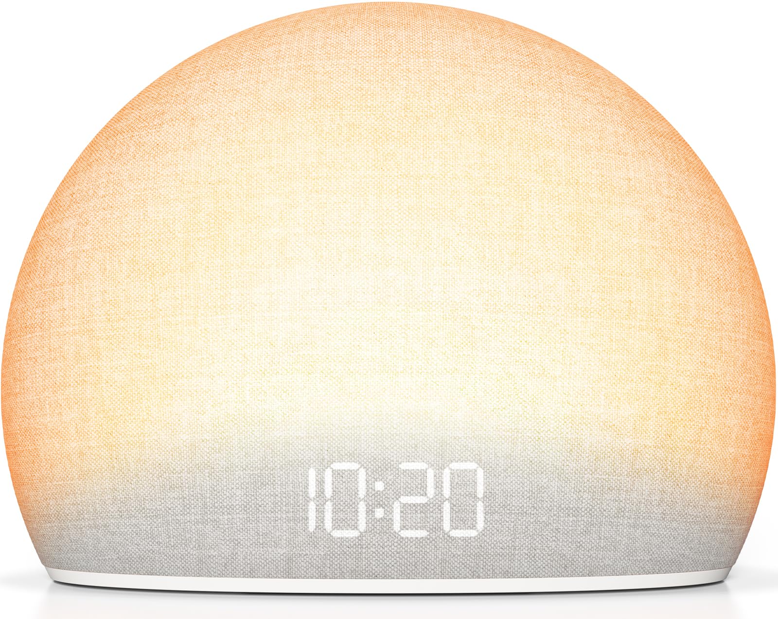 HOUSBAY Sunrise Alarm Clock front view with a gentle wake-up glow for calmer mornings.