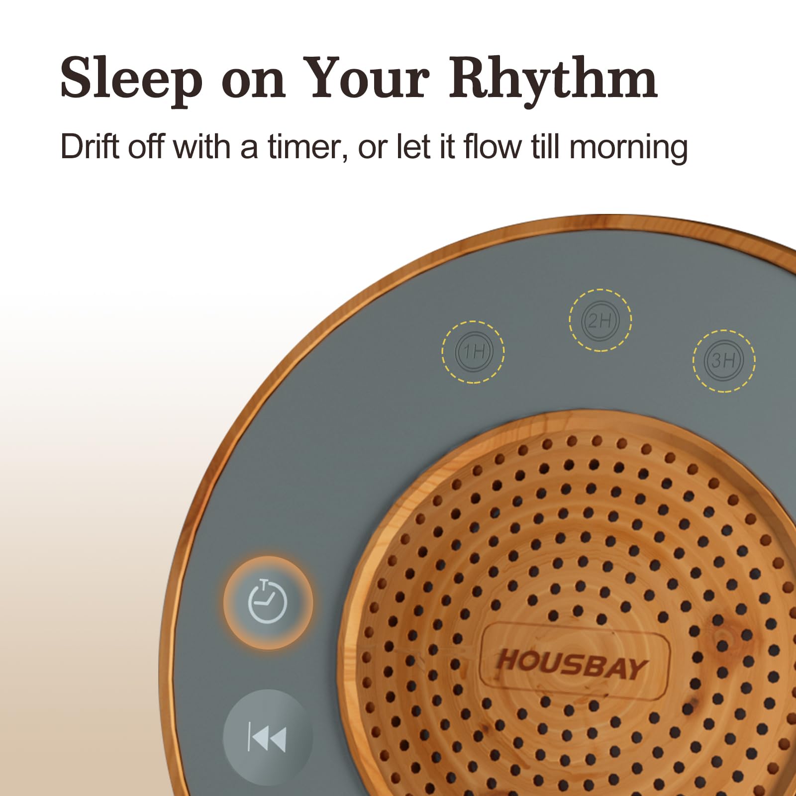HOUSBAY wood grain surface with control panel highlights 31 sounds.