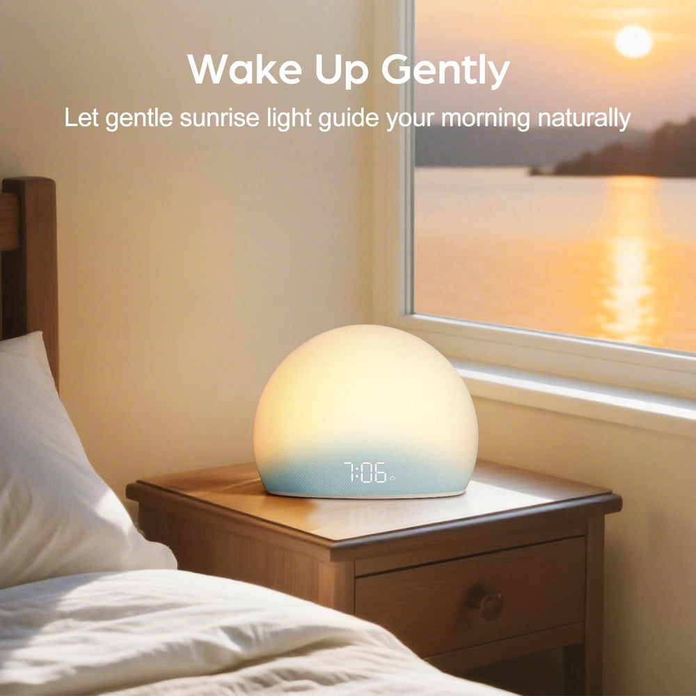 HOUSBAY white noise sound machine blue provides steady ambience for bedtime