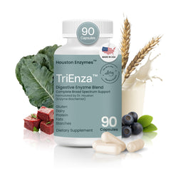 Houston Enzymes TriEnza bottle front view for meal digestion support