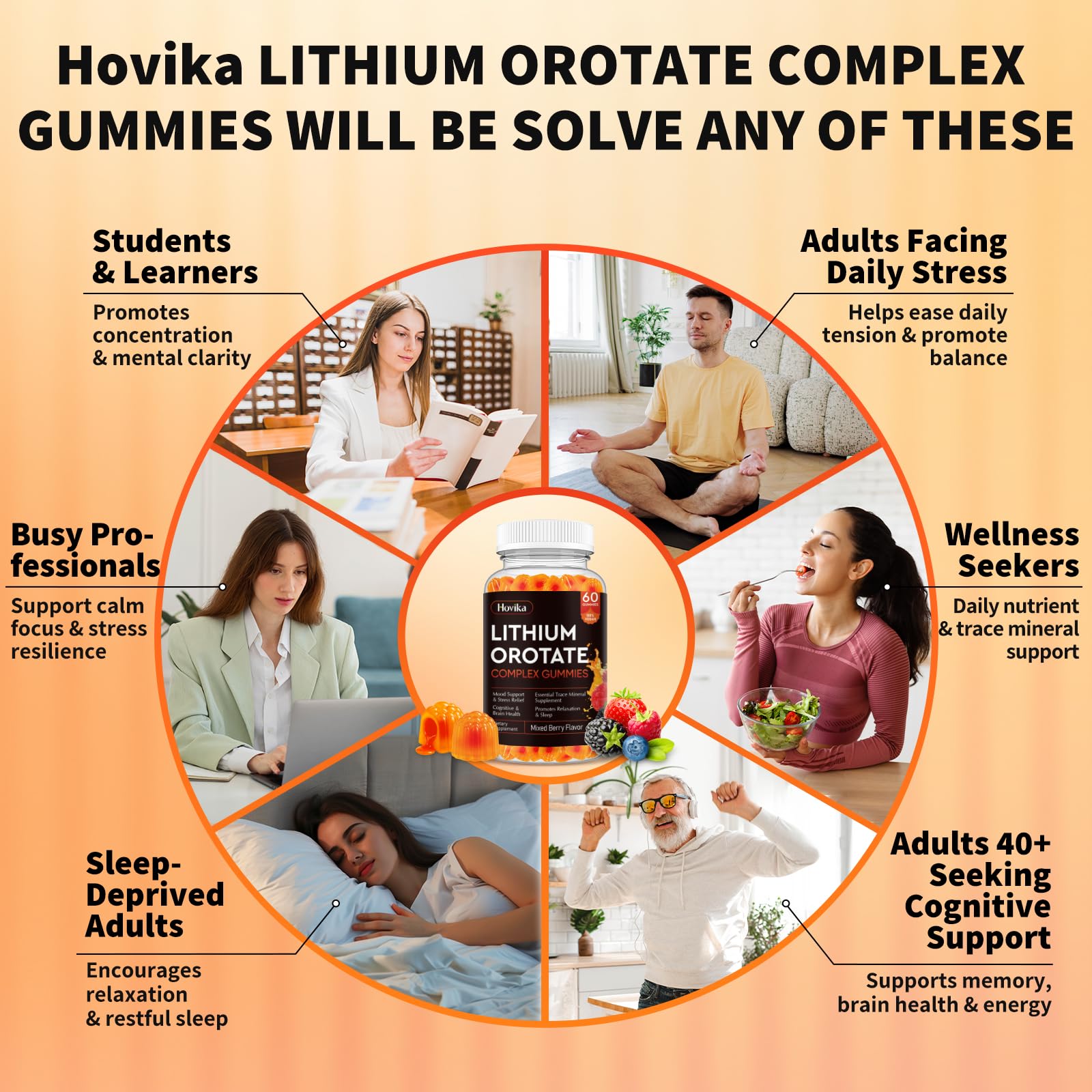 Hovika bottle with spill on wood table invites your daily calm.
